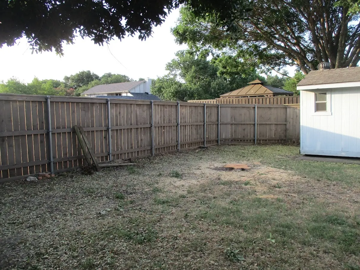 Cleared yard after professional tree removal in Fort Riley